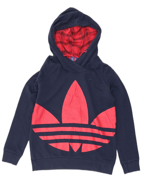 Adidas Herren Graphic Hoodie Pullover UK 10 Small Marineblau Baumwolle