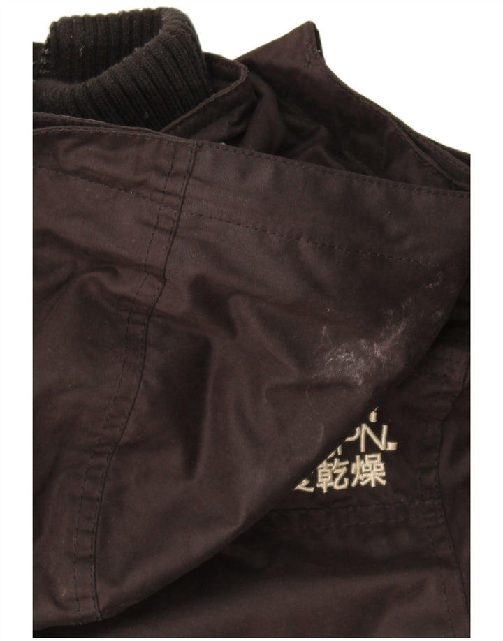 Superdry Damen Windparka Kapuzenparkajacke UK 14 Mittelschwarzes Polyester