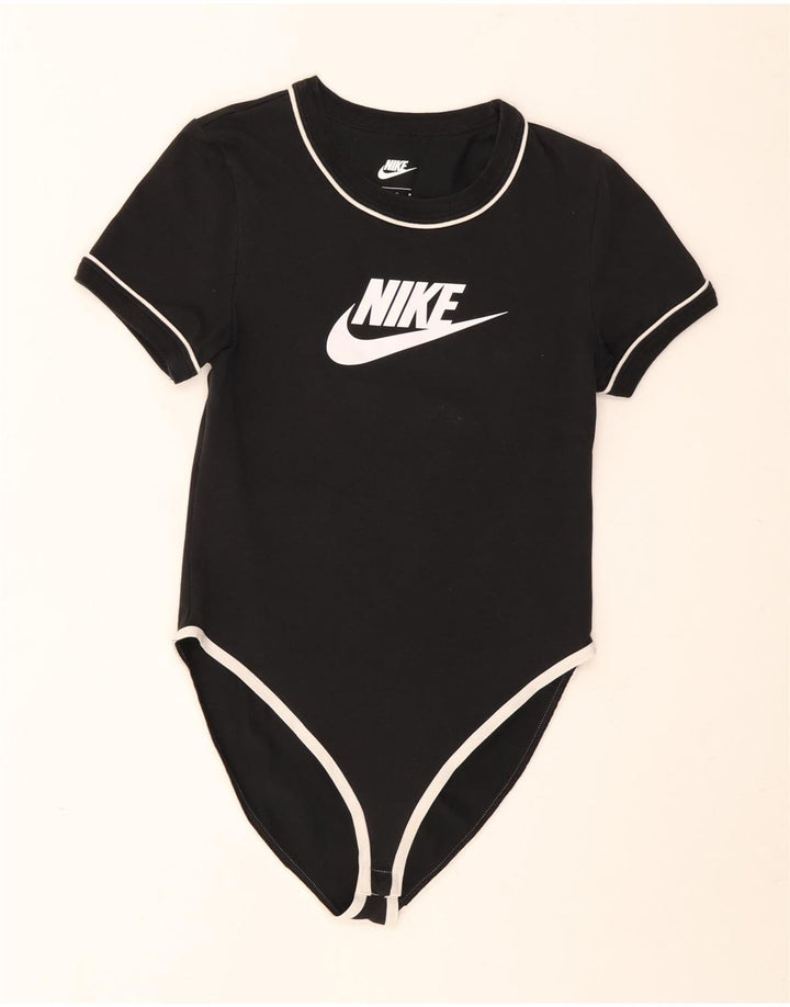 Nike Womens Graphic Bodysuit UK 12 Mittelschwarze Baumwolle