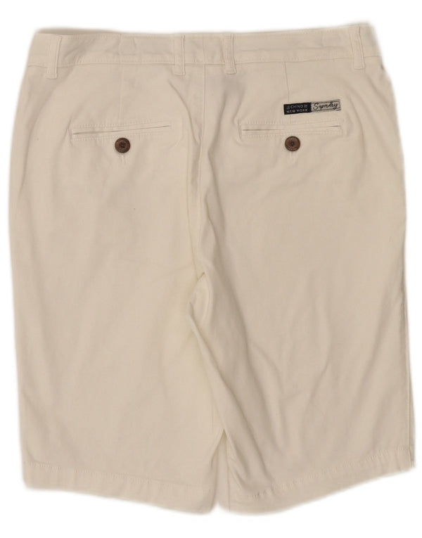 Superdry Damen Regular Chino Shorts UK 10 Small W30 Weiß