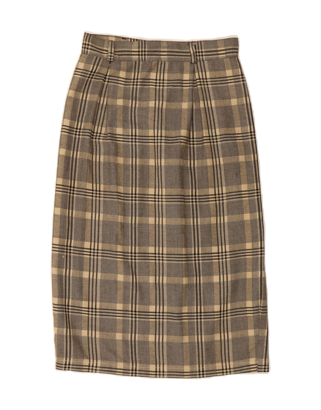 VINTAGE Womens Straight Skirt EU 36 Small W28  Beige Check Vintage Vintage and Second-Hand Vintage from Messina Hembry 