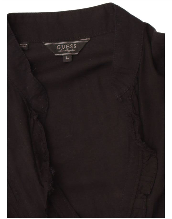 Guess Damen Hemdbluse UK 14 Large Schwarz