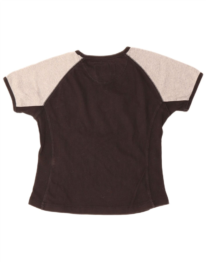 CHAMPION Damen Heritage Classics Graphic T-Shirt Top UK 12 Medium Schwarz