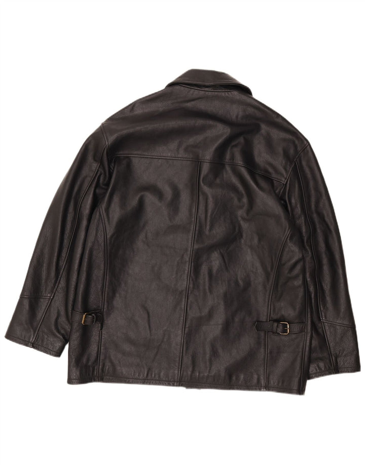 Vintage Herren Lederjacke IT 52 XL Schwarzes Leder