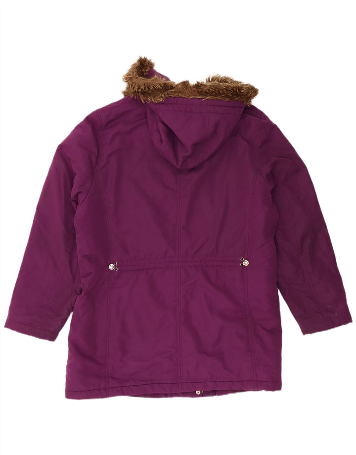 Marks & Spencer Damen Parka mit Kapuze, UK 20 2XL, Lila, Polyester
