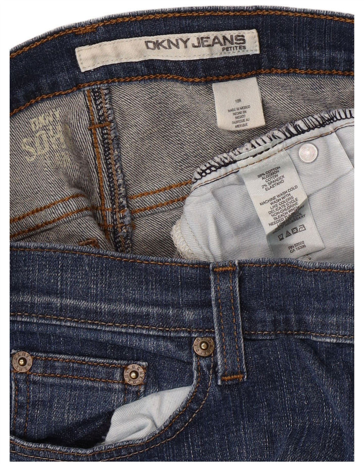 DKNY Damen Petites Bootcut Jeans US 10 Large W30 L26 Blaue Baumwolle