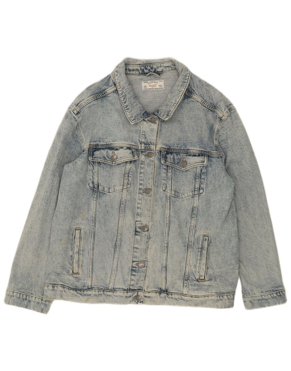 Fat Face Damen Jeansjacke UK 18 XL Blaue Baumwolle