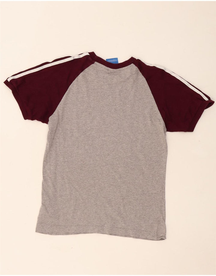 ADIDAS Herren T-Shirt Top Small Grau Colourblock Baumwolle
