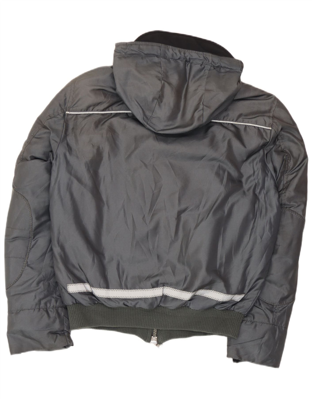 PEUTEREY Herren Bomberjacke mit Kapuze, wattiert, UK 38, mittelgrau, Polyamid