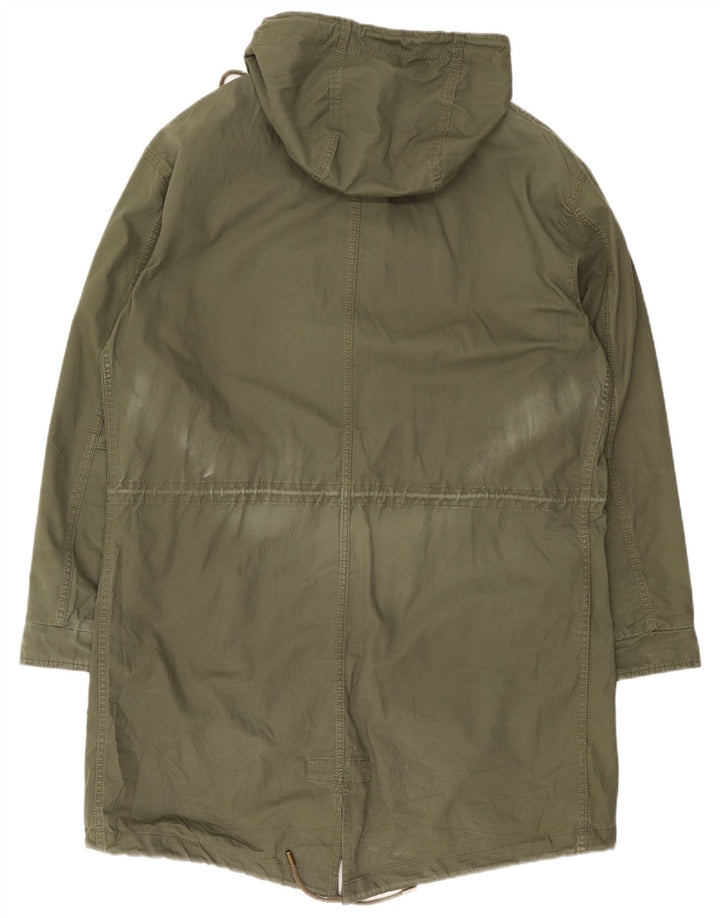 Zara Herren-Parka mit Kapuze, Größe 40, Khaki