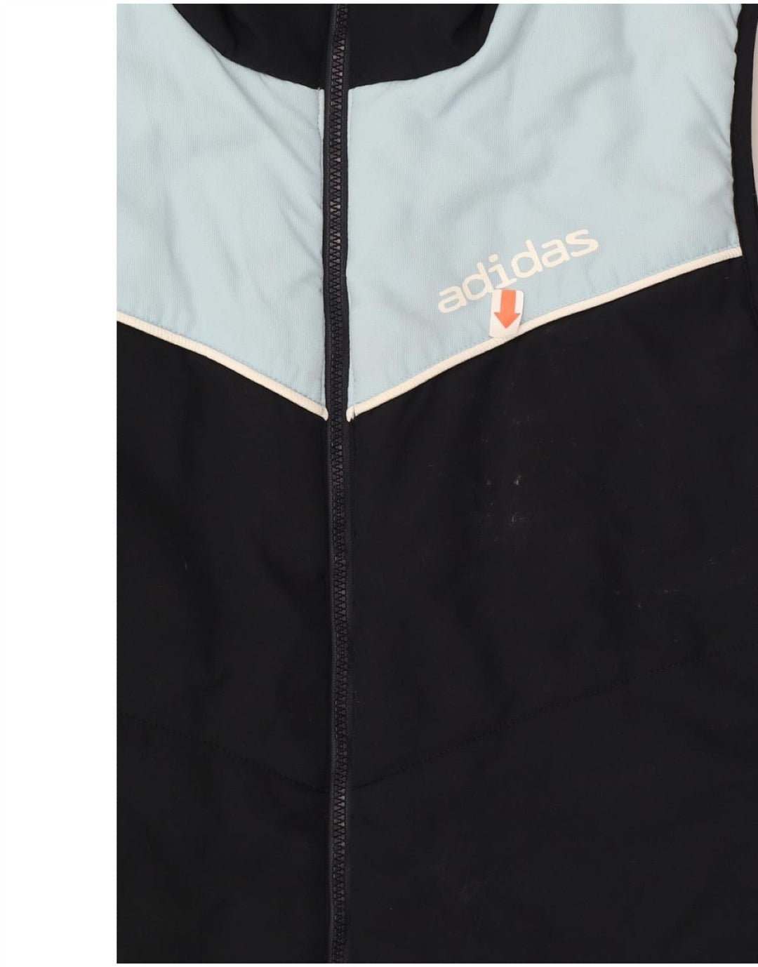 ADIDAS Womens Gilet UK 8 Small Navy Blue Colourblock Polyester Vintage Adidas and Second-Hand Adidas from Messina Hembry 