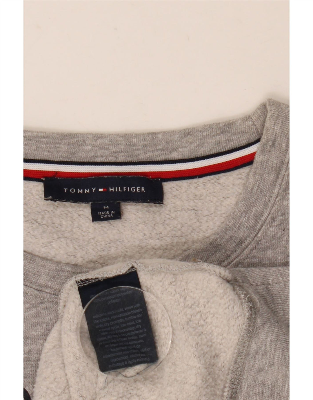 Tommy Hilfiger Damen Grafik-Sweatshirtpullover UK 14 Mittelgrau meliert