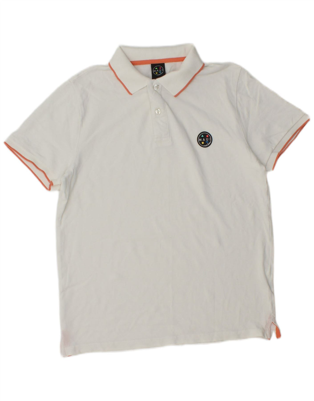 Maui and Sons Herren-Poloshirt, Größe S, weiße Baumwolle