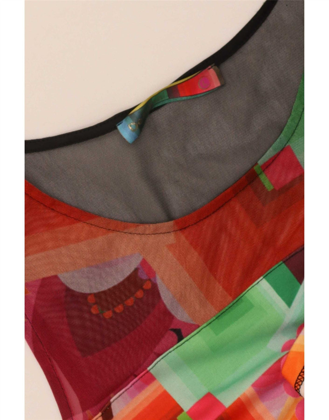 Desigual Damen Graphic Etuikleid UK 14 Large Mehrfarbig Geometrisch