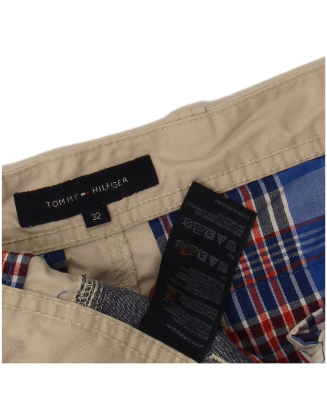 TOMMY HILFIGER Herren Cargo Shorts W32 Mittelbeige Baumwolle
