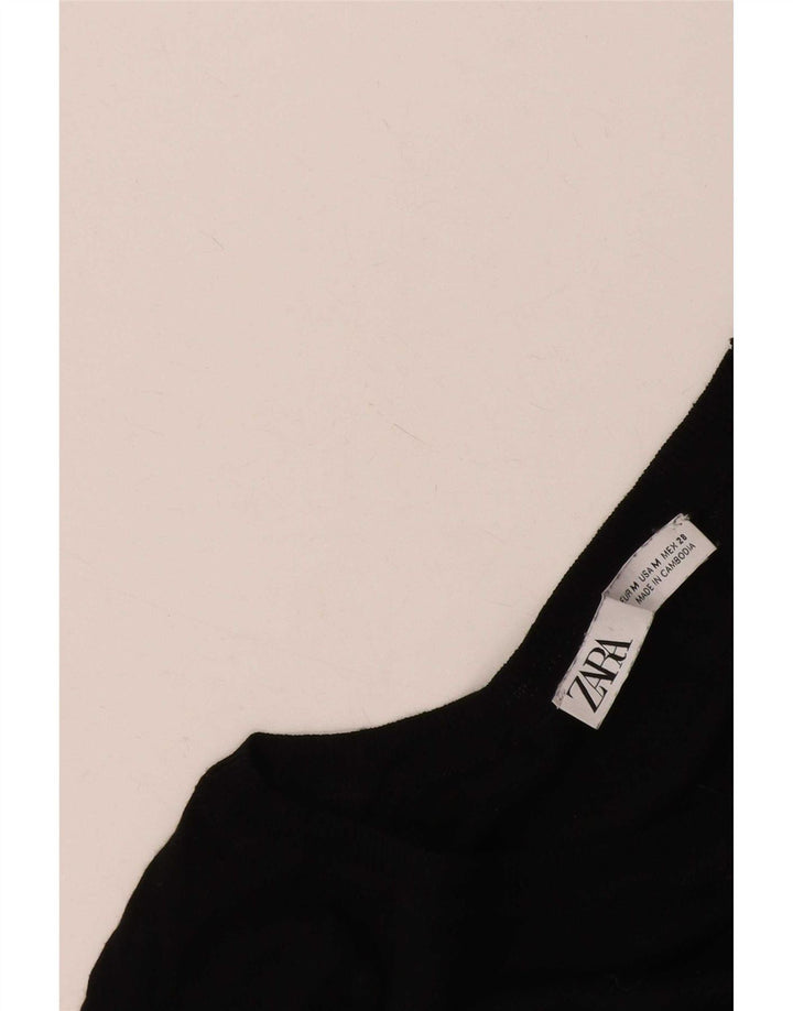 Zara Damen-Pullover mit U-Boot-Ausschnitt, Gr. 14, mittelschwarz