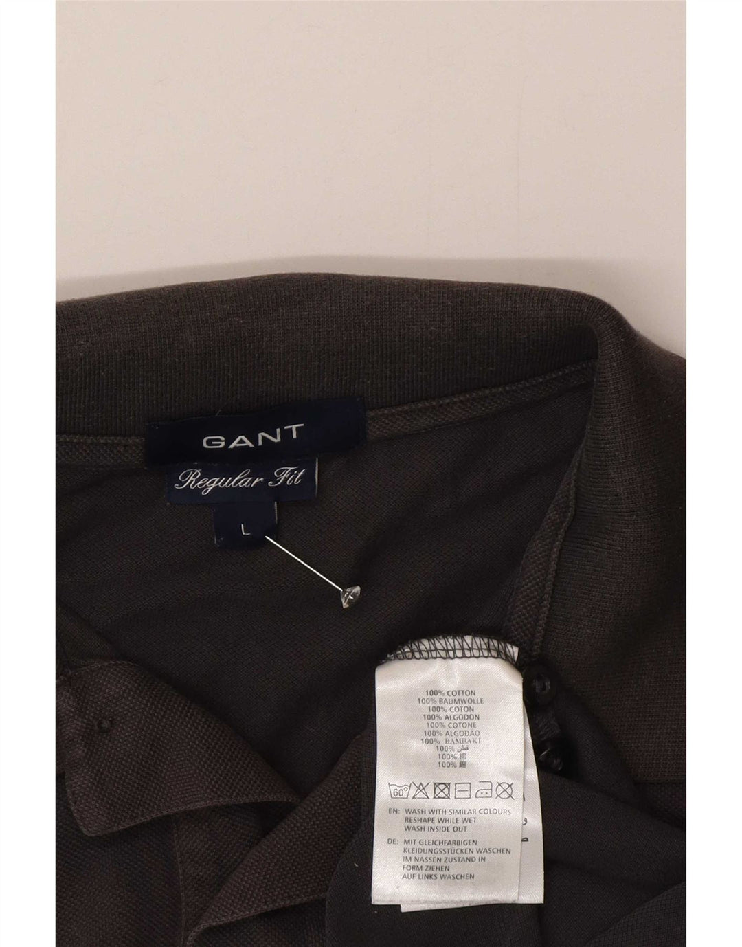 Gant Herren-Poloshirt mit normaler Passform, große graue Baumwolle