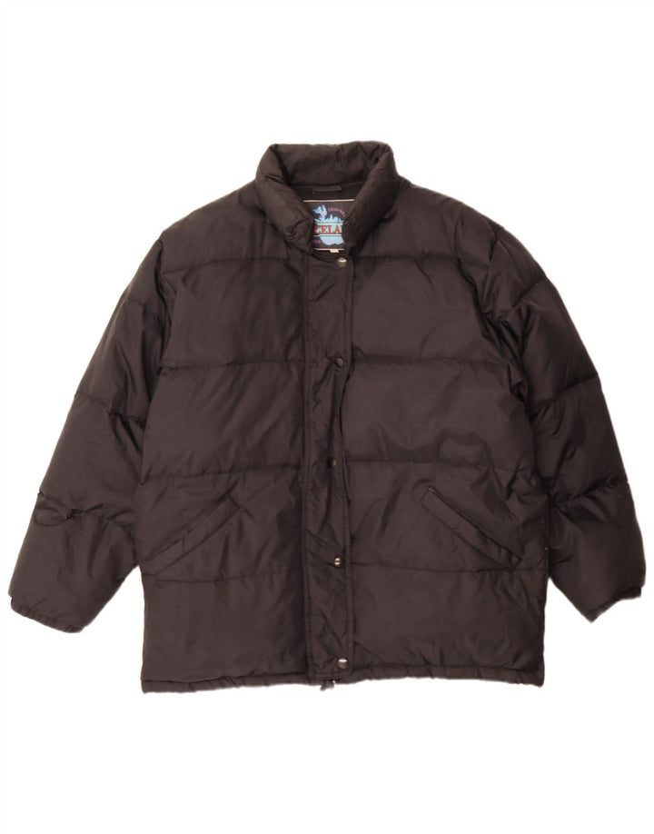 Island Damen Übergroße gepolsterte Jacke UK 16 Large Schwarzes Nylon