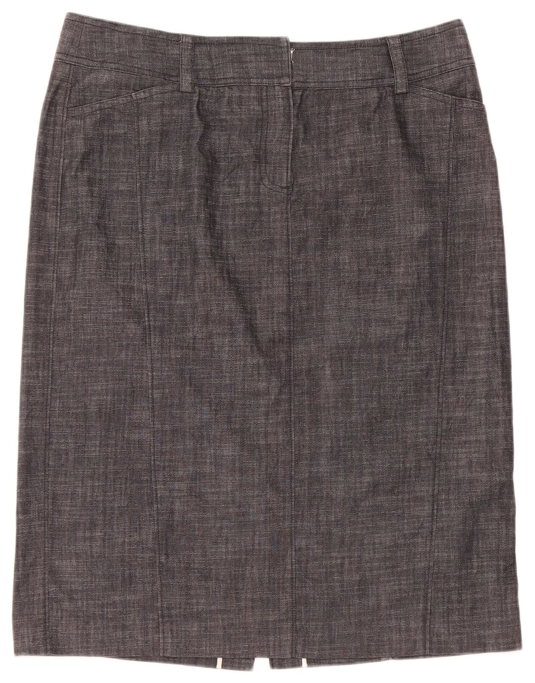 J. CREW Gerader Damenrock US 12 Large W32 Graue Baumwolle