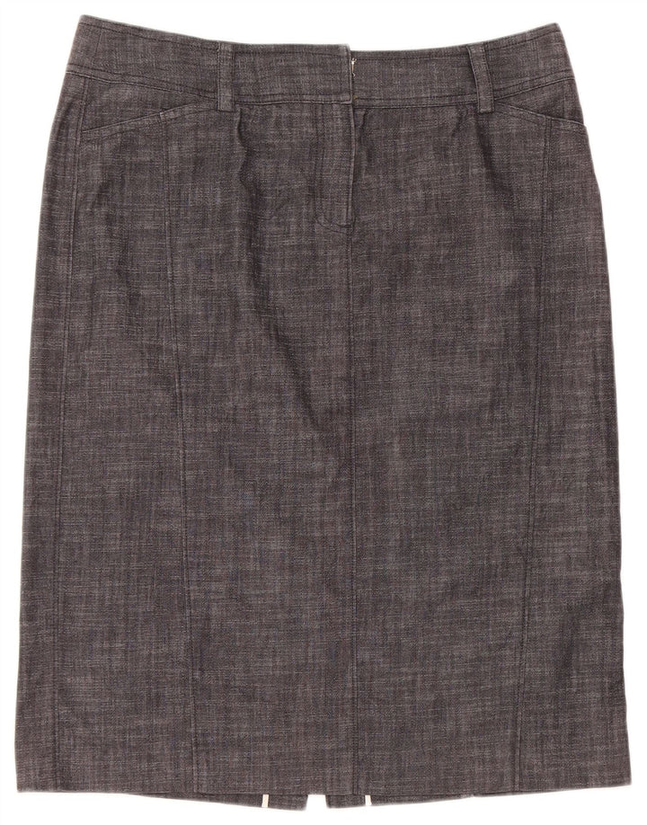 J. CREW Gerader Damenrock US 12 Large W32 Graue Baumwolle