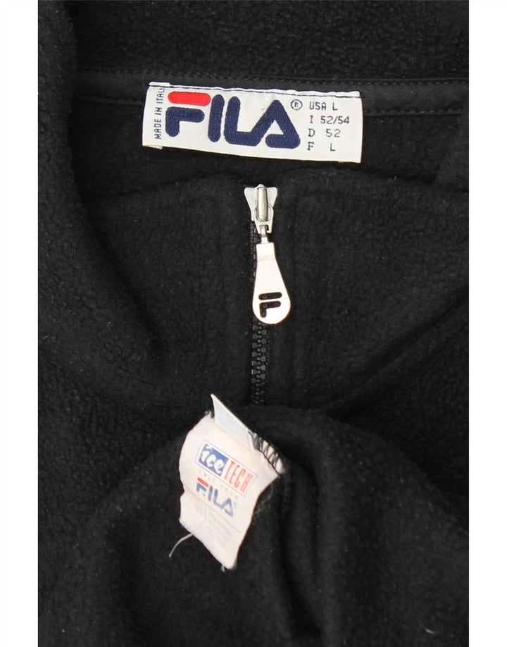 Fila Herren-Fleecepullover mit Reißverschluss, IT 52/54, großes schwarzes Polyester