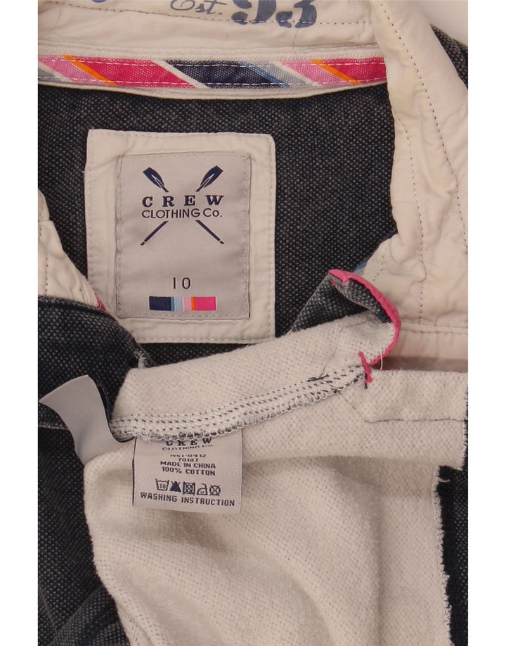 Crew Clothing Damen-Sweatshirt mit Knopfkragen, Gr. 10, Marineblau