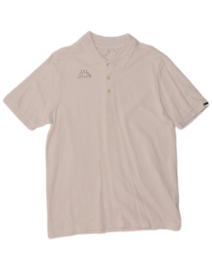 Kappa Herren-Poloshirt aus mittelweißer Baumwolle