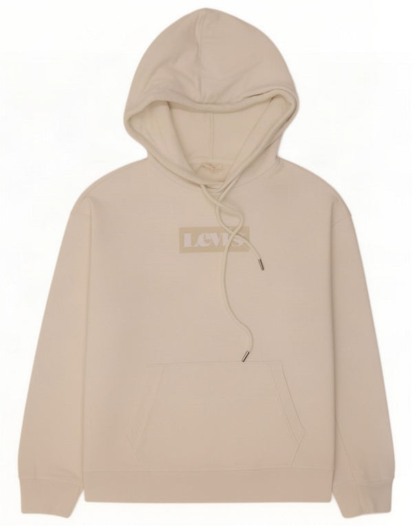 Levi's Mens Graphic Hoodie Jumper Small White Cotton