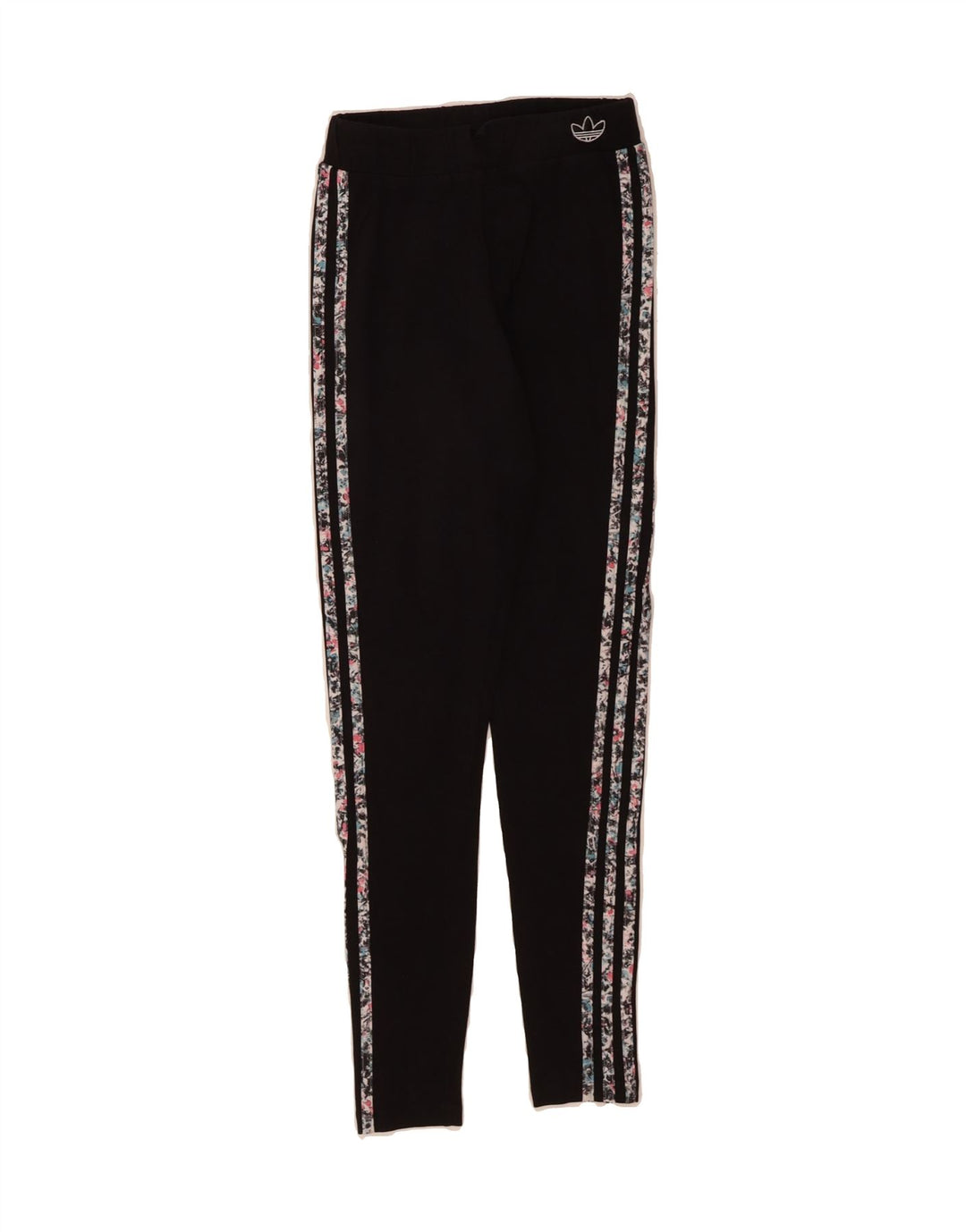 ADIDAS Womens Graphic Leggings UK 10 Small Black Vintage Adidas and Second-Hand Adidas from Messina Hembry 