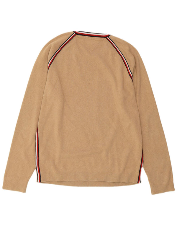 TOMMY HILFIGER Herren-Pullover mit Rundhalsausschnitt, groß, beige Baumwolle