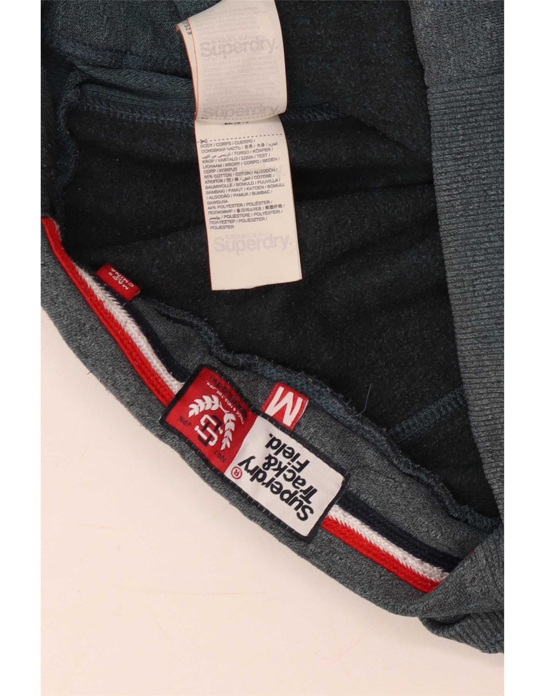 Superdry Herren-Trainingshose mit grafischem Muster, mittelgraue Baumwolle