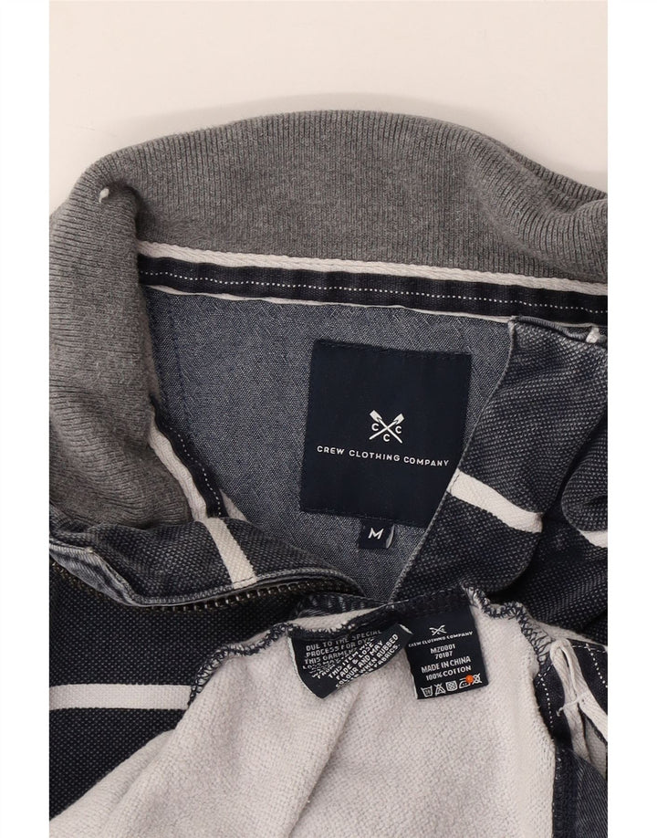 CREW CLOTHING Herren-Sweatshirt mit Reißverschluss am Hals, mittelgroß, marineblau gestreift