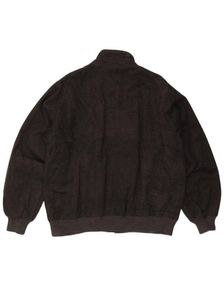 Brooks Brothers Herren Bomberjacke UK 44 2XL Graue Wolle