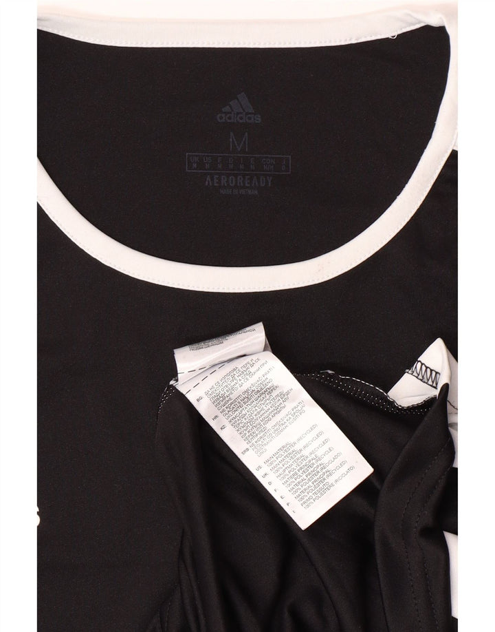 ADIDAS Mens Aeroready T-Shirt Top Medium Black Colourblock Polyester