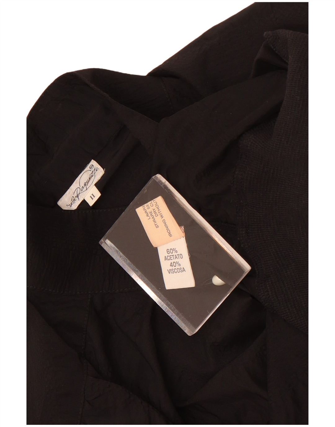 Vintage Damen Hemdbluse UK 18 XL Schwarz Acetat