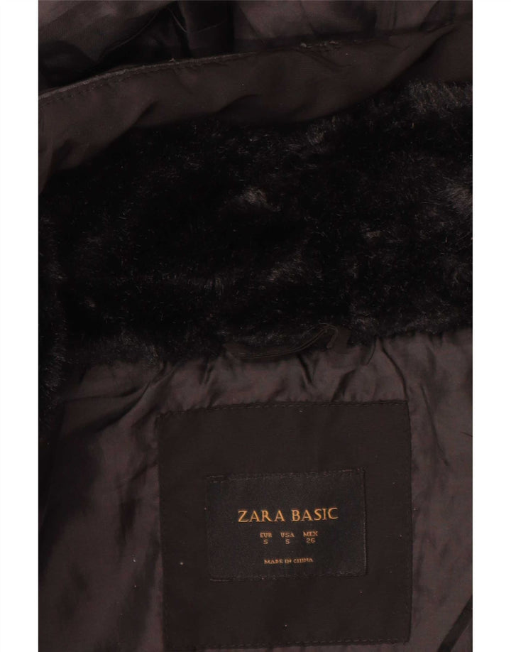 Zara Damen-Jacke mit Kapuze, gepolstert, Gr. 10, Größe S, Schwarz
