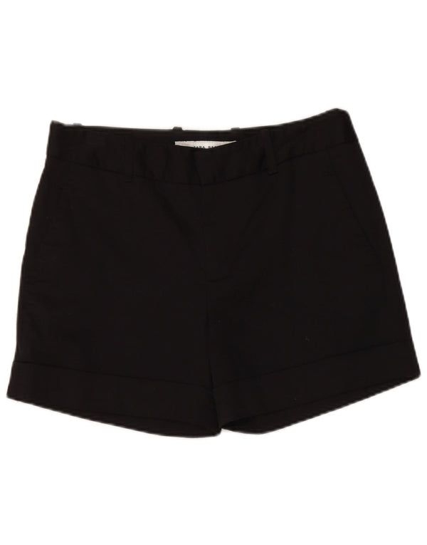 Zara Damen Chinoshorts Medium W28 Schwarze Baumwolle