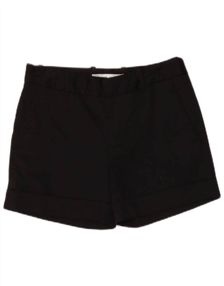 Zara Damen Chinoshorts Medium W28 Schwarze Baumwolle