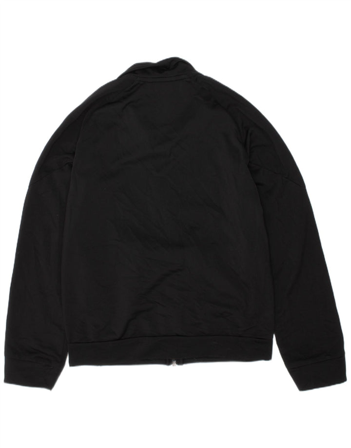 Puma Jungen-Trainingsanzugoberteil mit Grafik, 9–10 Jahre, schwarzes Polyester