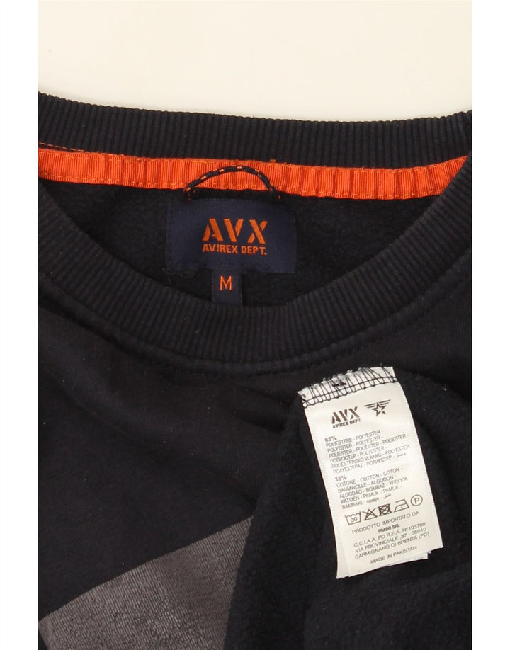 Avirex Herren-Sweatshirt mit Grafik, mittlere marineblaue Baumwolle