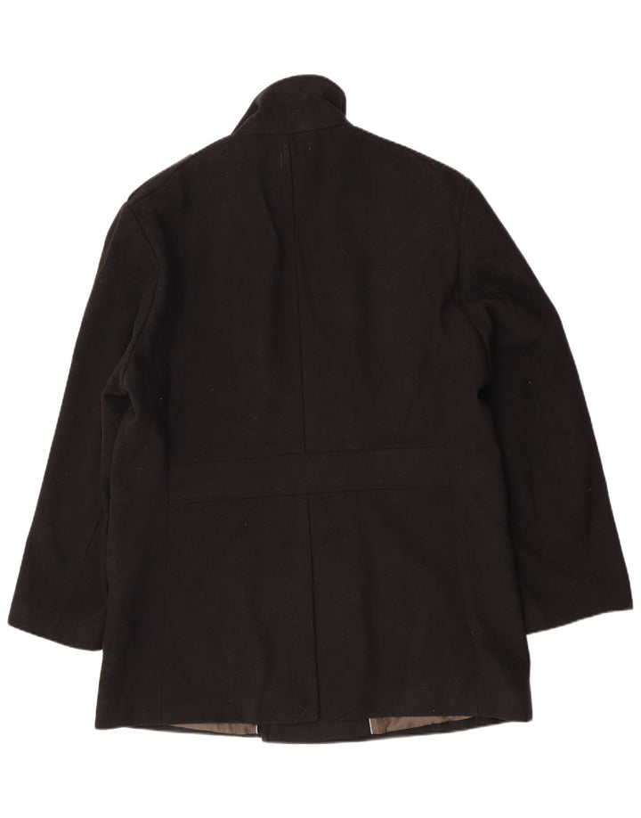 Marks & Spencer Herren-Militär-Zweireihermantel, UK 42, XL, Schwarz, Polyester