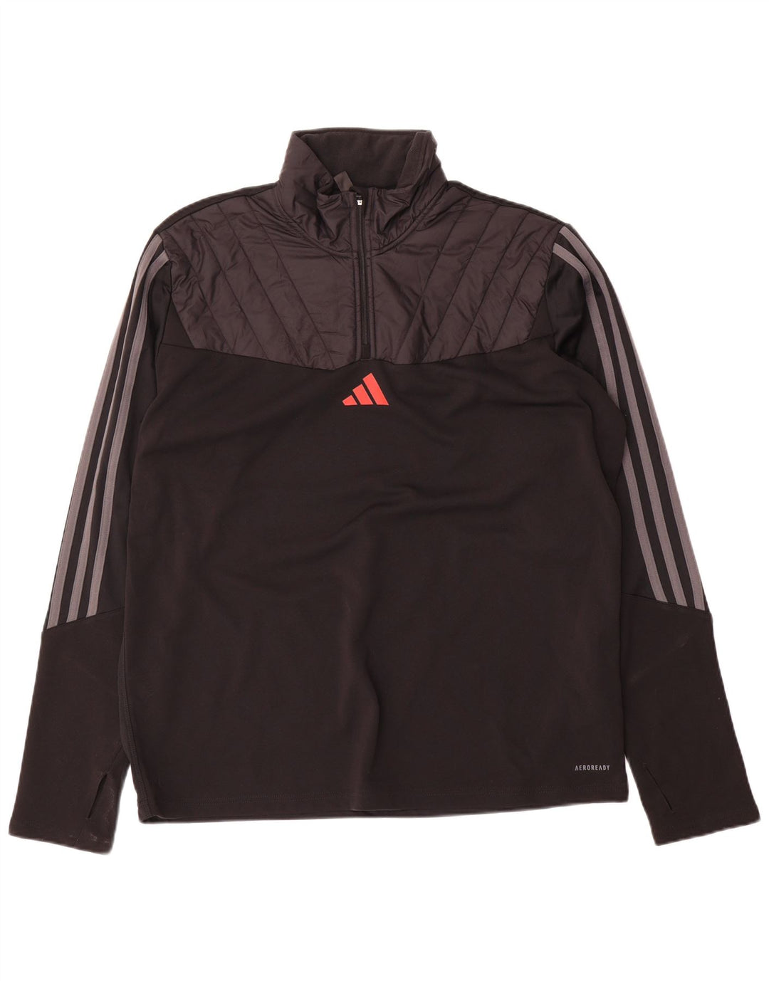 Adidas Herren Aeroready Zip Neck Pullover Trainingsanzug Top XL Schwarz Farbblock