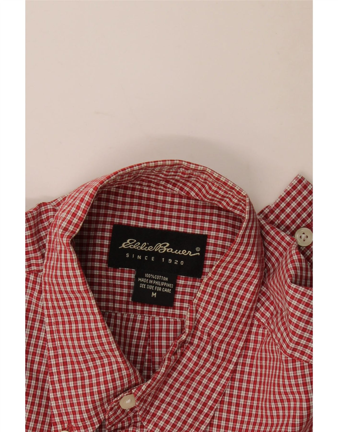 Eddie Bauer Herrenhemd Mittelrot kariert Baumwolle