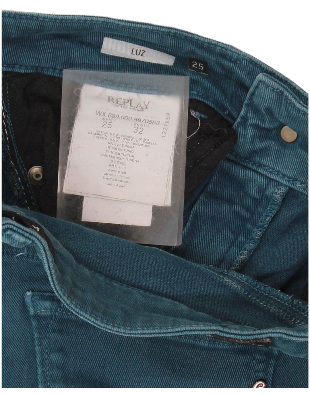 Replay Damen Luz Slim Jeans W25 L27 Blaue Baumwolle