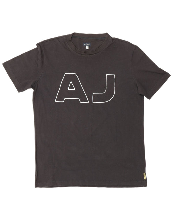 ARMANI JEANS Herren Grafik T-Shirt Top 3XL Schwarz Baumwolle