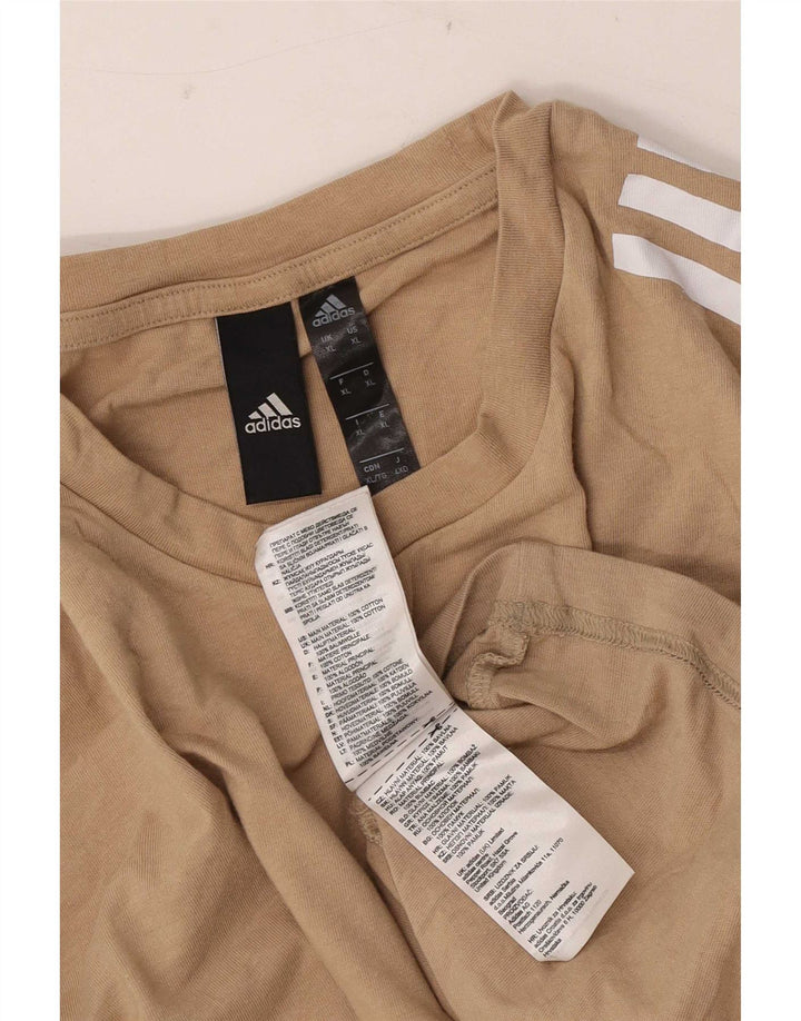 Adidas Herren T-Shirt Top XL Braun Baumwolle