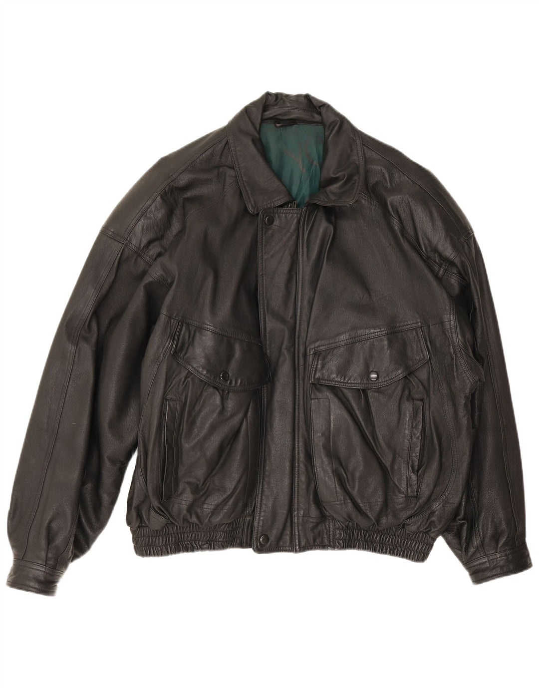 Vintage Herren Lederjacke UK 44 2XL Schwarzes Leder