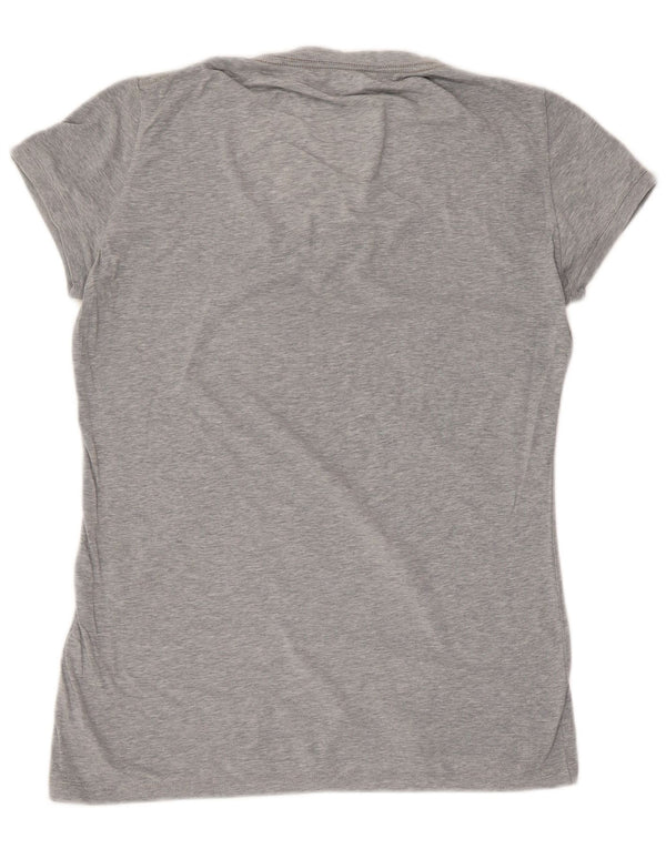 Nike Damen T-Shirt Top UK 8 Small Grau gefleckte Baumwolle