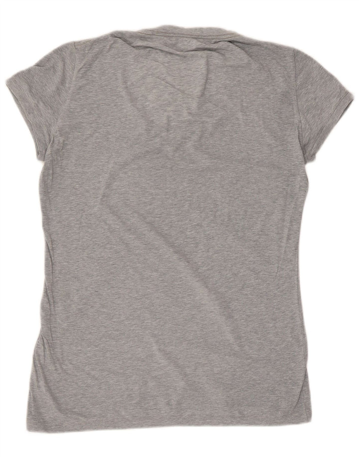 Nike Damen T-Shirt Top UK 8 Small Grau gefleckte Baumwolle
