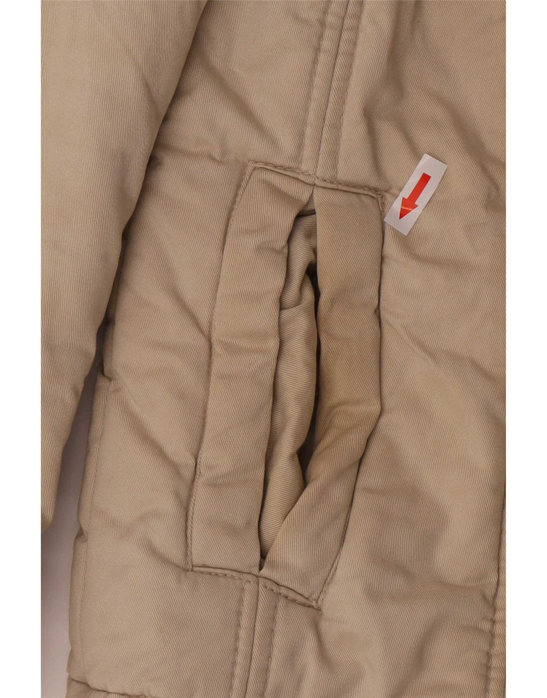 Zara Damen Wattierte Jacke UK 12 Medium Beige Cotton Classic
